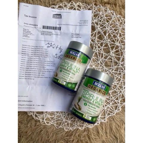 Viên Uống Tảo Xoắn Spirulina Hữu Cơ Bioglan 1000mg - Hỗ Trợ Tim Mạch, Tăng Cường Sức Khỏe và Chống Oxy Hóa - 200 Viên Chính Hãng
