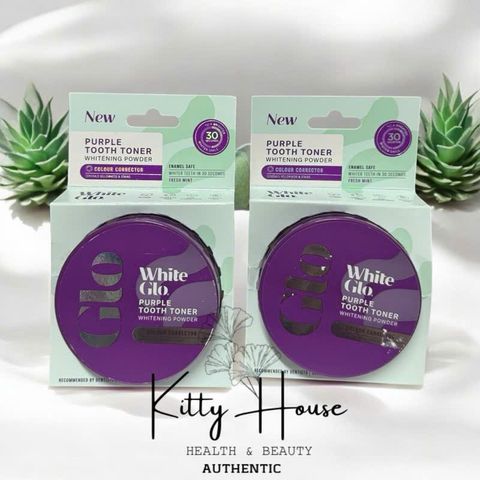 Bột làm trắng răng White Glo Purple Tooth Toner Powder hộp 30g