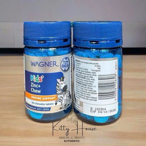 Viên kẹo nhai bổ sung kẽm cho bé Wagner Kids ZinC lọ 100V