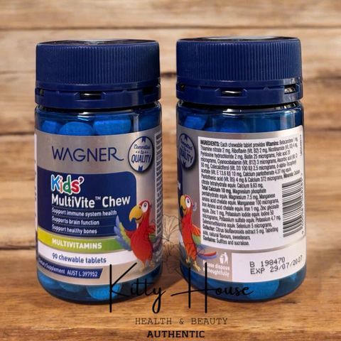 Kẹo Nhai Bổ Sung Vitamin Tổng Hợp Wagner Kids Multivite Chew - Hỗ Trợ Phát Triển Trẻ Em, 90 Viên Mát Bổ Dưỡng Khỏe Mạnh