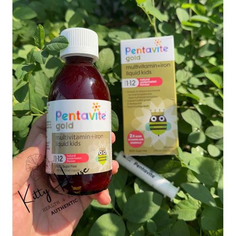 Siro Bổ Sung Vitamin Pentavite Gold cho Trẻ 1 Tuổi, 200ml - 14 Loại Vitamin Vị Dưa Hấu, Dễ Uống, Giúp Tăng Cường Sức Khỏe