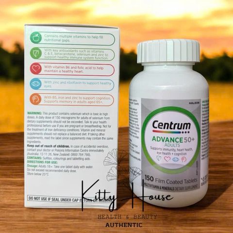 Viên Uống Bổ Sung Vitamin Centrum Advance 50+ Dành Cho Người Trên 50 Tuổi - Tăng Cường Sức Khỏe 150 Viên