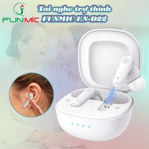 Tai Nghe Trợ Thính Không Dây FUNMIC EN-D22 - Âm Thanh Sắc Nét, Thiết Kế Thời Thượng, Chống Ồn Hiệu Quả, Pin 20 Giờ