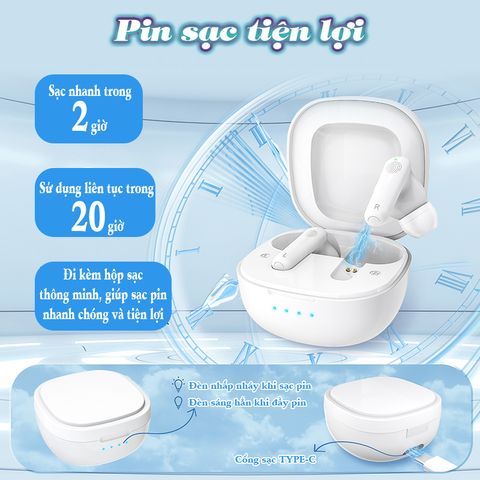 Tai Nghe Trợ Thính Không Dây FUNMIC EN-D22 - Âm Thanh Sắc Nét, Thiết Kế Thời Thượng, Chống Ồn Hiệu Quả, Pin 20 Giờ