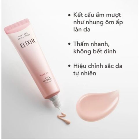 Sữa Chống Nắng ELIXIR SUPERIEUR DAY CARE REVOLUTION TONE UP 35g - Nâng Tone Da, Bảo Vệ Da Khỏi Tia UV, Nội Địa Nhật Bản