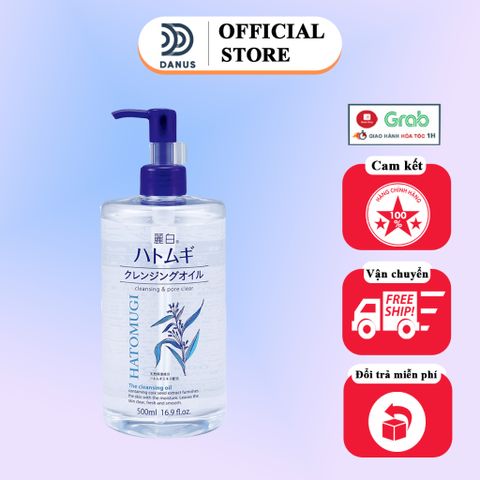 Dầu Tẩy Trang Dưỡng Ẩm Reihaku Hatomugi Cleansing Oil 500ml Nhật Bản - Chăm Sóc Da, Tẩy Trang Sạch Sâu, Dưỡng Ẩm Mềm Mịn