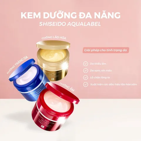 Kem Dưỡng Da Shiseido Aqualabel Special Gel Cream 5 trong 1 - Chống Lão Hóa, Giảm Nám, Cấp Ẩm, Làm Mềm Da cho Da Khô, Không Đều Màu