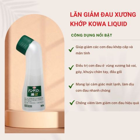 Lăn xương khớp Banterin Kowa 90g - Dầu xoa bóp Nhật Bản, Giảm đau hiệu quả cho xương khớp và cơ bắp, Giải pháp cho viêm khớp và chấn thương