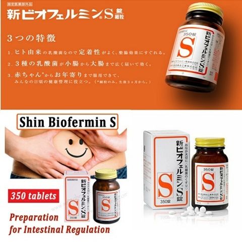 Men Tiêu Hóa Shin Biofermin S Tablets 550 Viên - Hỗ Trợ Tiêu Hóa, Cải Thiện Sức Khỏe Đường Ruột, Sản Phẩm Nội Địa Nhật Bản