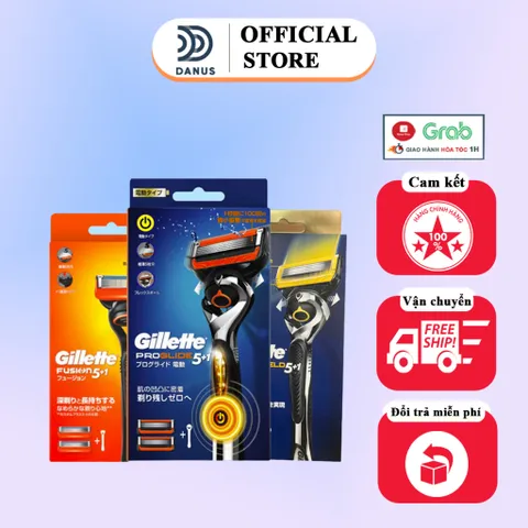 Dao Cạo Râu Nhật Bản Gillette Fusion Proglide Cao Cấp 5 Lưỡi - Cán và Lưỡi Thay Thế, Đầu Bảo Vệ, Hiệu Quả Cao, Tiện Lợi