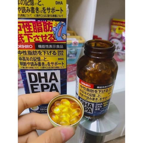 Viên uống bổ não DHA EPA Orihiro 180 viên - Tăng cường trí nhớ, hỗ trợ sức khỏe não bộ, sản phẩm nội địa Nhật Bản.