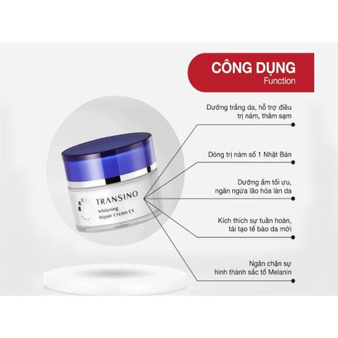 Kem Đêm Transino 35g - Dưỡng Trắng Da, Mờ Thâm Nám Chất Lượng Nhật Bản, Nuôi Dưỡng Da Sáng Mịn, Kem Chăm Sóc Da Ban Đêm