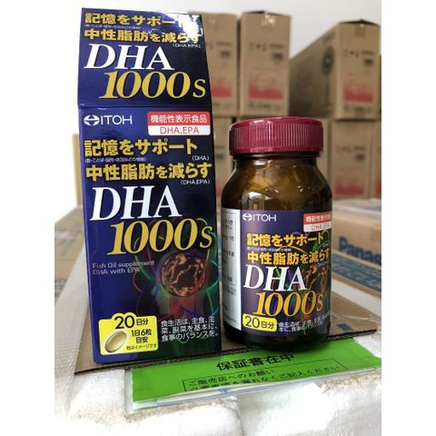 Viên uống bổ não DHA 1000mg ITOH Nhật Bản - 120 viên, Tăng cường trí nhớ, bảo vệ sức khỏe não bộ và tim mạch