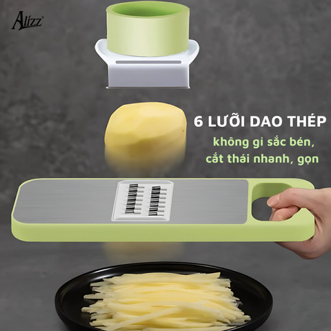 Dụng Cụ Cắt Rau Củ Đa Năng 6 Dao Alizz AL-14501 - Thép Không Gỉ, Thiết Kế Tiện Lợi, Hỗ Trợ Nấu Nướng Trong Bếp