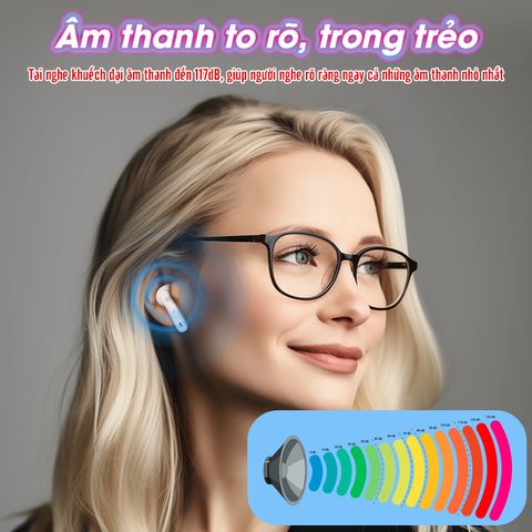 Tai nghe trợ thính không dây FUNMIC EN-D18 - 2 tai pin sạc