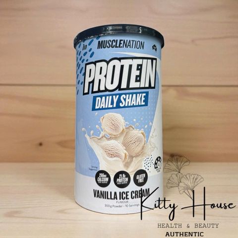 Bột Protein Lắc Muscle Nation Daily Shake 300g - 20.7g Protein, Không chất béo, Hương vị thơm ngon, Dinh dưỡng dễ sử dụng