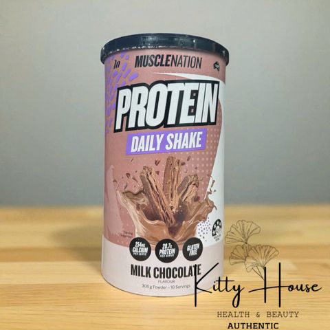 Bột Protein Lắc Muscle Nation Daily Shake 300g - 20.7g Protein, Không chất béo, Hương vị thơm ngon, Dinh dưỡng dễ sử dụng