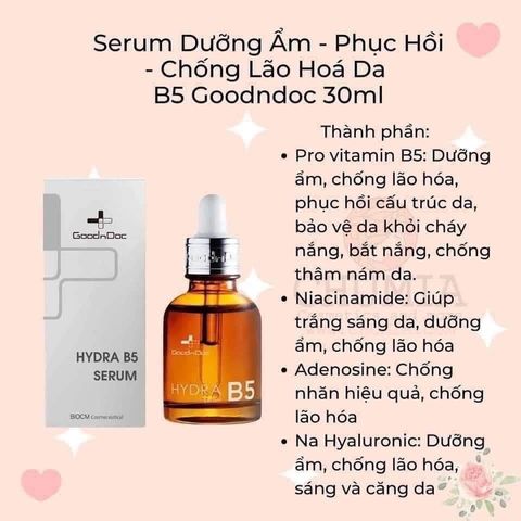 Kem Rau Má GoodnDoc Centella Repair Cream - Serum Dưỡng Ẩm Da Chống Lão Hóa với Vitamin C & B5 cho Da Nhạy Cảm và Hư Tổn