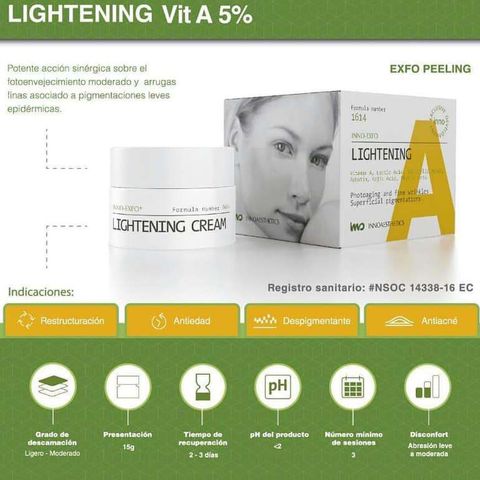 Kem Peel Inno LIGHTENING Vitamin A 5% - Tái Tạo Da, Đều Màu, Giảm Thâm Sau Mụn - Dung Tích 15ml, Chăm Sóc Da Mặt Innoaesthetics