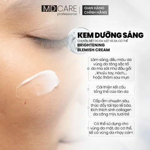 Kem Dưỡng MD CARE Brightening Blemish Cream 50ml - Sáng Da, Đều Màu Da, Cấp Ẩm Chuyên Sâu, Chăm Sóc Da Mặt