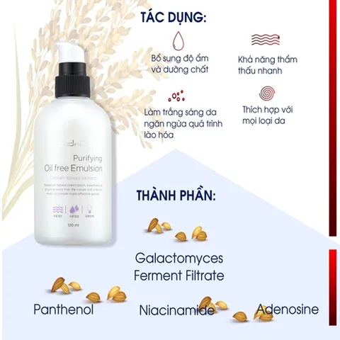 Sữa Dưỡng GoodnDoc Purifying Oil-Free Emulsion - Dưỡng Trắng Da, Giảm Nám, Mờ Nếp Nhăn, Cung Cấp Ẩm Cho Da Khỏe Mềm Mại