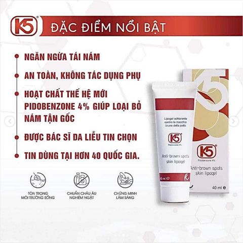 Kem Giảm Sạm Nám K5 Lipogel và K5 Cryolaser - Giải Pháp Làm Sáng Da và Ngăn Ngừa Tăng Sắc Tố Nám Sau Laser