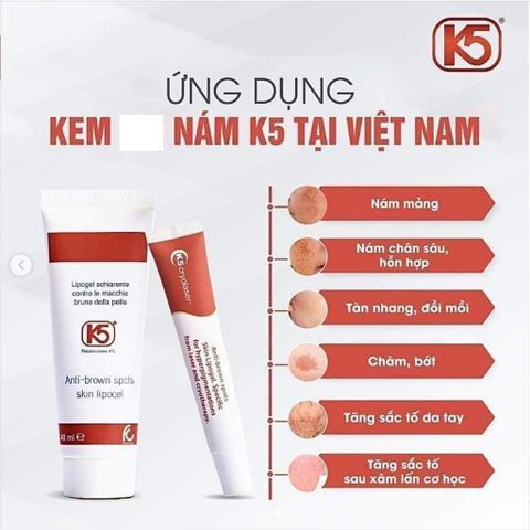 Kem Giảm Sạm Nám K5 Lipogel và K5 Cryolaser - Giải Pháp Làm Sáng Da và Ngăn Ngừa Tăng Sắc Tố Nám Sau Laser
