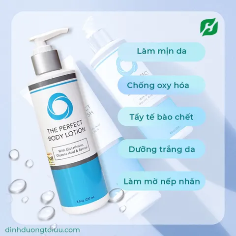Sữa Dưỡng Thể & Sữa Tắm Trắng Da Chống Lão Hoá Perfect Body Lotion 15% Glycolic Acid - Tẩy Tế Bào Chết & Làm Sáng Da 250ml