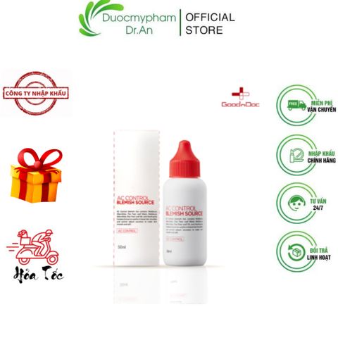 Dung Dịch Ức Chế Mụn Goodndoc AC Control Blemish Source 50ml - Giảm Khuẩn, Se Khít Lỗ Chân Lông, Dưỡng Da Mịn Màng, Trắng Sáng