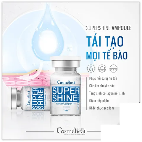 Tế Bào Gốc Cosmeheal Supershine Ampoule - Phục Hồi Căng Bóng Da, Giảm Nhăn, Cấp Ẩm Chống Lão Hoá - Dưỡng Da Hàn Quốc Chính Hãng