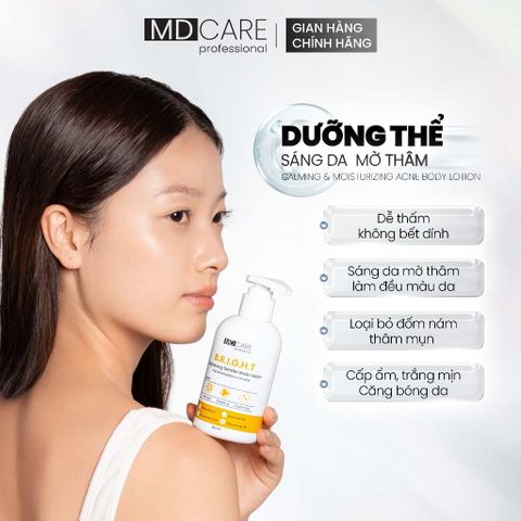 Sữa Dưỡng Thể Sáng Da MD CARE 200ml - Chống Lão Hóa, 4% Alpha Arbutin & 3% Niacinamide - Dưỡng Trắng, Mờ Thâm, Cải Thiện Kết Cấu Da