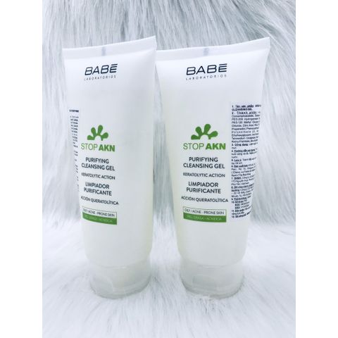 Sữa Rửa Mặt BaBe Stop AKN Purifying Cleansing Gel 200ml - Kiểm Soát Bã Nhờn, Làm Sạch Dịu Nhẹ, Phù Hợp Cho Da Nhờn và Dễ Bị Mụn