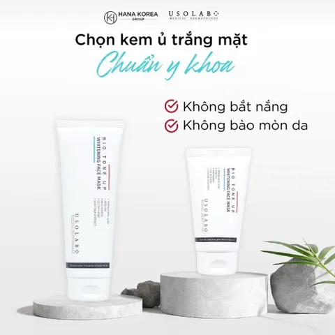 Kem ủ trắng da mặt Usolab Bio Tone Up - Kem dưỡng trắng sáng, cải thiện sắc tố, làm mờ nám, cung cấp độ ẩm và chống lão hóa từ Hàn Quốc
