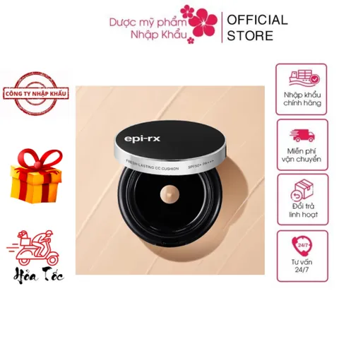 Phấn Nước EPI - RX Fresh Lasting CC Cushion Bảo Vệ Da Chống Nắng, Chất Kem Mịn Tự Nhiên, Tạo Lớp Nền Hoàn Hảo, SPF Cao