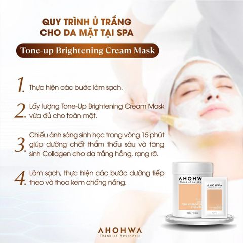 Mặt Nạ Ủ Trắng AHOHWA Tone-Up Brightening Cream Mask AHOHAW Dạng Kem Dưỡng Da Trắng Sáng Tự Nhiên, Giảm Thâm Nám 500g
