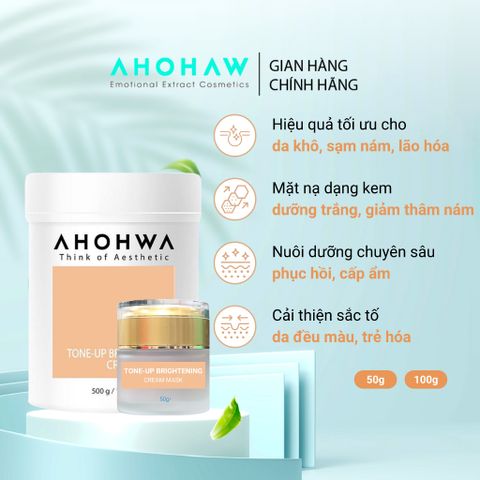 Mặt Nạ Ủ Trắng AHOHWA Tone-Up Brightening Cream Mask AHOHAW Dạng Kem Dưỡng Da Trắng Sáng Tự Nhiên, Giảm Thâm Nám 500g