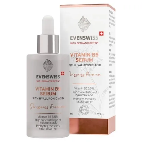 Serum Dưỡng Ẩm Evenswiss Vitamin B5 50ml - Phục Hồi Da Nhạy Cảm, Cung Cấp Độ Ẩm, Chống Nếp Nhăn, Hyaluronic Acid