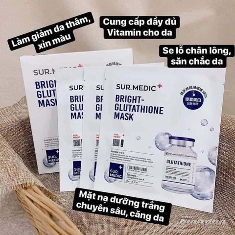 COMBO 10 Mặt Nạ SurMedic Bright Glutathione - Dưỡng Trắng, Cấp Ẩm Sáng Da, Phục Hồi, Chất Lượng Hàn Quốc