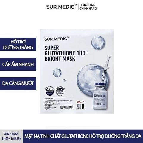 COMBO 10 Mặt Nạ SurMedic Bright Glutathione - Dưỡng Trắng, Cấp Ẩm Sáng Da, Phục Hồi, Chất Lượng Hàn Quốc