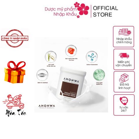 Kem Massage Body Ahohwa Premium 1000ml - Dưỡng Ẩm, Phục Hồi Da, Làm Sạch Lỗ Chân Lông, Nâng Cơ Thương Hiệu Hàn Quốc