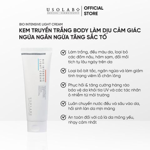 Kem dưỡng trắng da Usolab Bio Intensive Light Cream - Kem body làm sáng, đều màu da, phục hồi và bảo vệ da khỏi UV, an toàn cho mọi loại da.