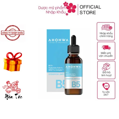 Tinh Chất Dưỡng Ẩm Ahohwa Hydration Ampoule B5 30ml - Phục Hồi, Chống Lão Hóa, Làm Dịu Da, Hàn Quốc, Chính Hãng 100%