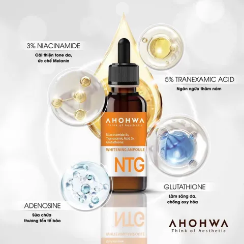 Tinh Chất AHOHAW Whitening Ampoule NTG - Dưỡng Trắng Da, Mờ Thâm Mụn, Ngăn Ngừa Lão Hóa, Chống Oxy Hóa - Chính Hãng Hàn Quốc