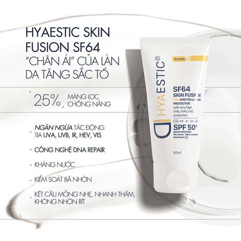Kem Chống Nắng Hyaestic Skin Fusion SPF50+ - Bảo vệ Da Chống UV và Ô Nhiễm, Giúp Làm Sáng và Kháng Nước 50ml