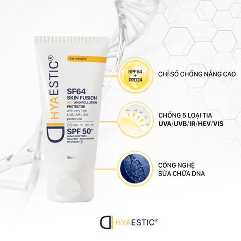 Kem Chống Nắng Hyaestic Skin Fusion SPF50+ - Bảo vệ Da Chống UV và Ô Nhiễm, Giúp Làm Sáng và Kháng Nước 50ml