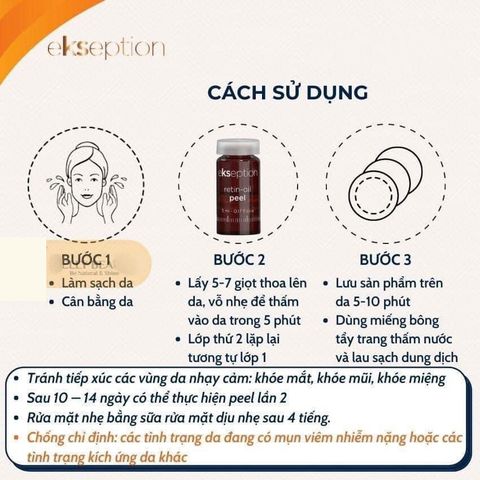 Ekseption Retin-oil Peel 5ml - Tinh Chất Peel Da Chống Lão Hóa, Sạch Mụn, Thu Nhỏ Lỗ Chân Lông, Retinol & BHA Nhập Khẩu Tây Ban Nha