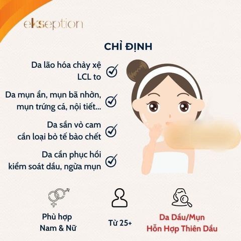 Ekseption Retin-oil Peel 5ml - Tinh Chất Peel Da Chống Lão Hóa, Sạch Mụn, Thu Nhỏ Lỗ Chân Lông, Retinol & BHA Nhập Khẩu Tây Ban Nha
