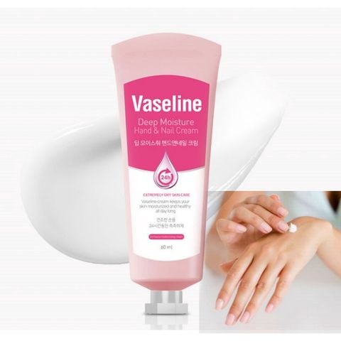 Kem Dưỡng Da Tay Vaseline Deep Moisture Hand & Nail Cream Và Móng giúp chăm sóc cho da tay mềm mại hơn 60ml