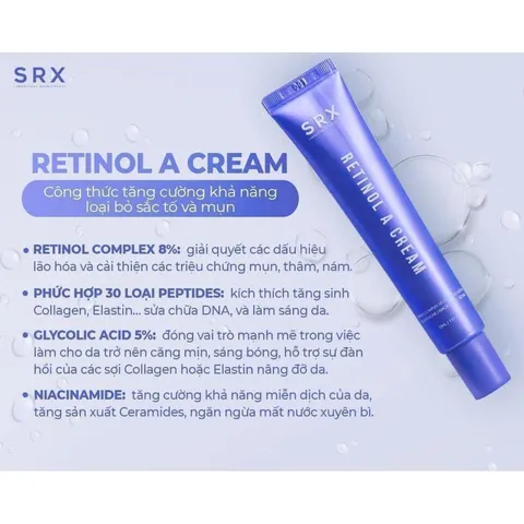 Kem Dưỡng Da SRX Retinol A Cream 30ml - Tái Tạo, Trẻ Hóa, Chống Lão Hóa, Hỗ Trợ Da Mịn Màng, Sáng Bóng Cho Mọi Loại Da