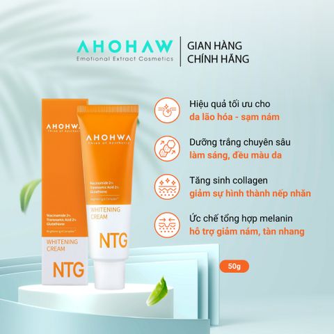 Kem Dưỡng Trắng Da AHOHWA NTG Whitening Cream 50g - Giảm Thâm Nám, Chống Lão Hóa và Cấp Ẩm Hiệu Quả, Chính Hãng Hàn Quốc